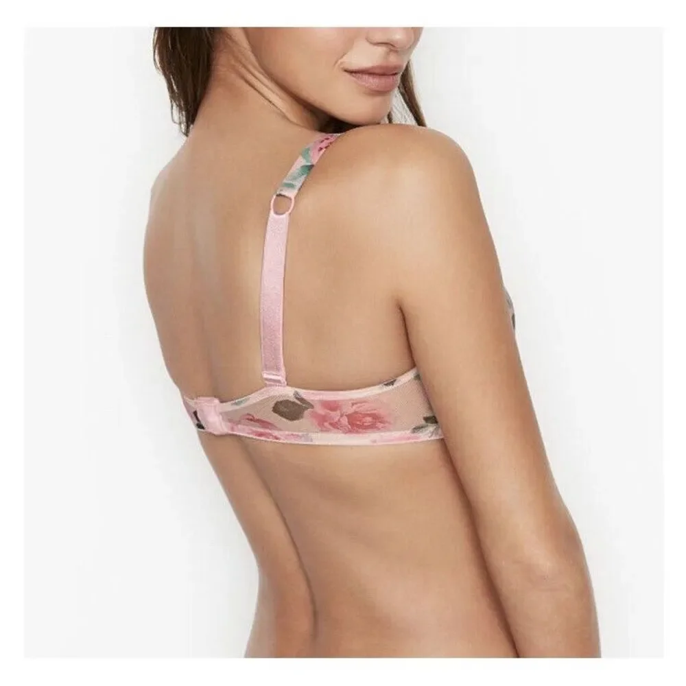 Victoria's‎ Secret Very Sexy Push-up Bra Satin Shine Straps 36DD Call Me Rose